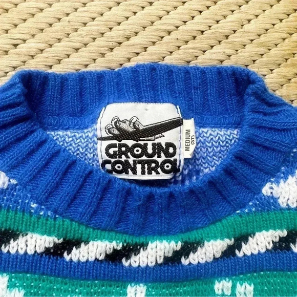 Vintage Kids 80s/90s Dalmatian Dog Bone Colorful Knit Sweater Size 24M - Picture 3 of 3